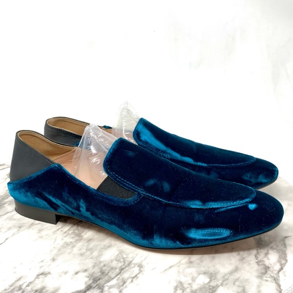 J. Crew Blue Velvet Step Back Convertible Smoking Loafers 6.5 Preppy Academia - Picture 12 of 12